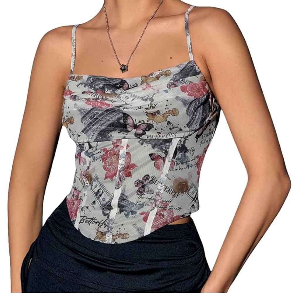 Brand New Floral Print Women's Tank Top - SZ L